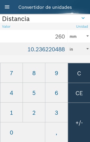 bosch toolbox unit converter