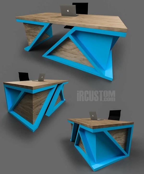 Modern blue desk
