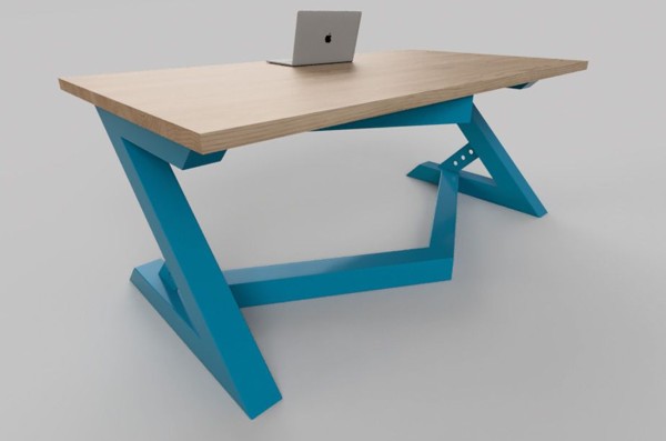 Simple modern blue desk